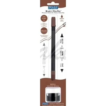 Potravinářské barvivo PME Jedlý fix a štětec s náhradní náplní, hnědý