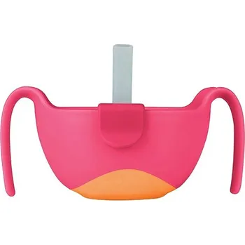 dětská jídelní sada B.BOX miska s brčkem Růžová DOPRODEJ!