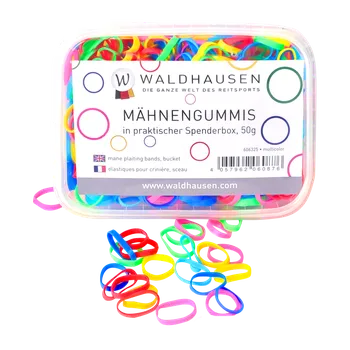Čištění pro koně Waldhausen Multicolor gumičky do hřívy s krabičkou