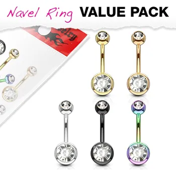 Piercing Piercing do pupíku z chirurgické oceli VN-044