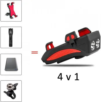 Cyklosvítilna Světlo na kolo Biker Pro 4v1 Barvy: černá