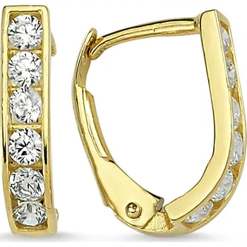 Náušnice Lillian Vassago Dětské zlaté náušnice se zirkony na patent LLV53-KGER007