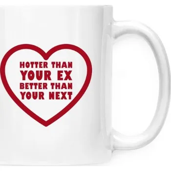 Hrnek malý bílý s potiskem Hotter than your ex