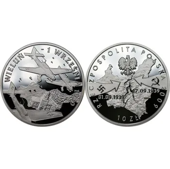 Ag 10 zlotých, Září 1939, 2009 Polsko, mince Proof