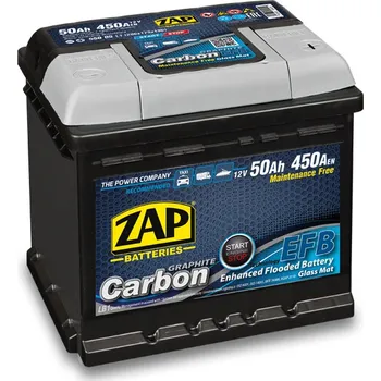 Autobaterie Autobaterie ZAP Carbon EFB 50Ah 12V 450A (206X175X190) P+