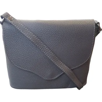 Kabelka Vera Pelle Dámská kožená crossbody kabelka šedá 1661 D77 grigio sm