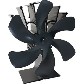 Krbový ventilátor Krbový ventilátor šestilopatkový černý