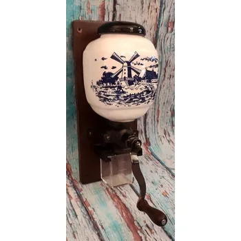 Mlýnek na kávu Starý holandský porcelánový mlýnek nástěnný