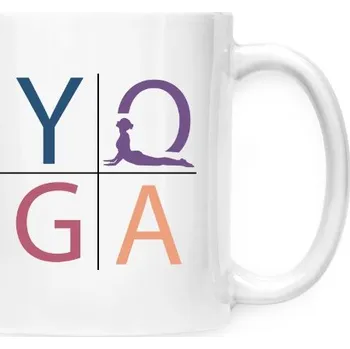 Hrnek malý bílý s potiskem Yoga