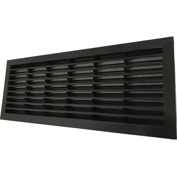 Větrací mřížka Větrací mřížka dveřní černá 335x132 se síťkou proti hmyzu MIKAWI 14-5188