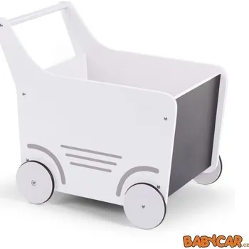 Kočárek CHILDHOME dřevěný dekorativní kočárek White