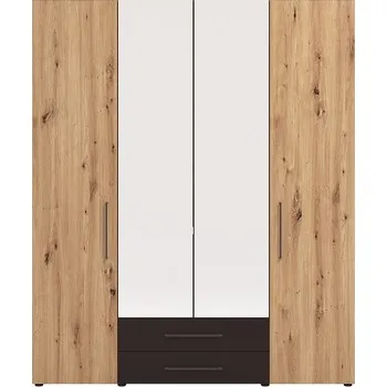 Šatní skříň Kombinovaná šatní skříň 4D se zrcadlem Nathan - dub artisan/černá