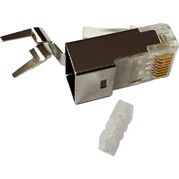 Síťový kabel LEXI-Net Konektor RJ45 8/8 50u drát/licna kulatá FTP CAT6A - otvor pro vodič 1,5mm