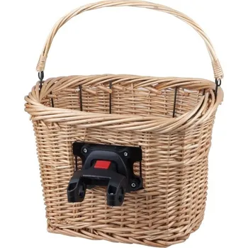 brašna na kolo Koš na řídítka proutěný s držákem Clip-on