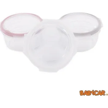 BO JUNGLE skleněné misky s víčky B-GLASS BOWLS 280ml White/Grey/Pink
