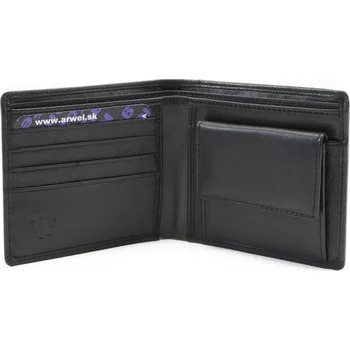 Peněženka Pánská kožená peněženka Arwel 3223A­ - černá-šedá