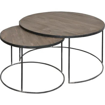 Konferenční stolek Duo dubové kulaté konferenční stolky Brooklyn D733C