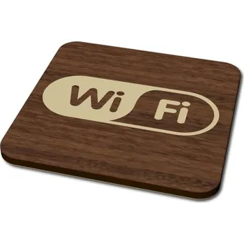 Informační tabulka Pelisport Dřevěný kombi piktogram WiFi 8 x 8 cm