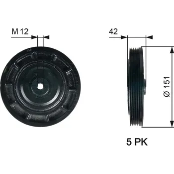 Řemenice, klikový hřídel GATES TVD1116