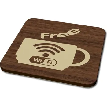 Informační tabulka Pelisport Dřevěný kombi piktogram WiFi 3 8 x 8 cm