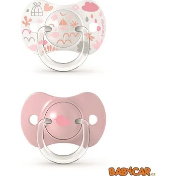 dudlíky SUAVINÉX silikonový dudlík FYZIOLOGICKÝ MEMORIES 0-6m, 2ks Růžová