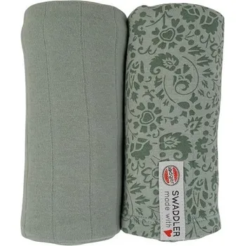 Plena LODGER multifunkční plena SWADDLER FLOWER TRIBE 120x120cm 2ks Silt Green