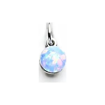Přívěsek Stříbrný přívěsek, 6 mm světle modrý syntetický opál, P 1183