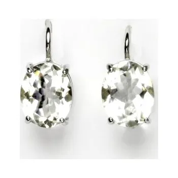 Náušnice Stříbrné náušnice, přírodní křišťál, náušnice ze stříbra, NK 1242