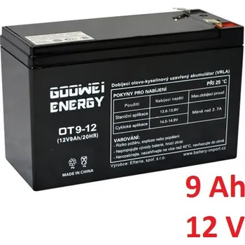 Záložní baterie Záložní, staniční baterie VRLA 9 Ah , 12 V , kontakty F2 , GOOWEI ENERGY (Goowei)