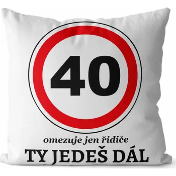 Dekorativní polštářek Polštář 40 x 40 cm - 40 - Ty jedeš dál
