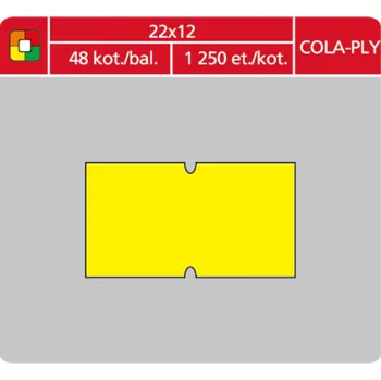 Samolepící etiketa Coveris Cola-ply - etikety cenové 22 x 12 mm, žluté