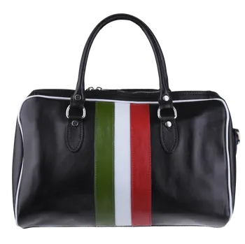 Cestovní taška NovaKabelka.cz Kožená cestovní taška Augustus Nera Tricolore