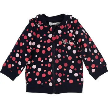 Dívčí mikina Little Marcel dívčí černá mikina na zip s puntíky Velikost: 86