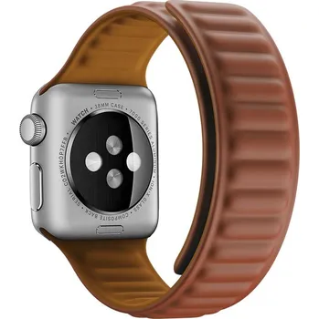 Příslušenství k chytrým hodinkám eses Silikonový magnetický řemínek pro Apple Watch - Hnědý 38mm, 40mm, 41mm
