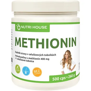 Aminokyselina Nutri House L-Methionin 400 mg 500 cps.