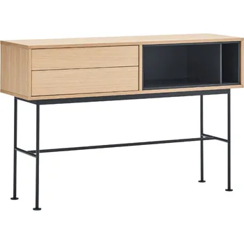 Toaletní stolek Antracitově šedý dubový toaletní stolek Teulat Yoko 120 x 35 cm