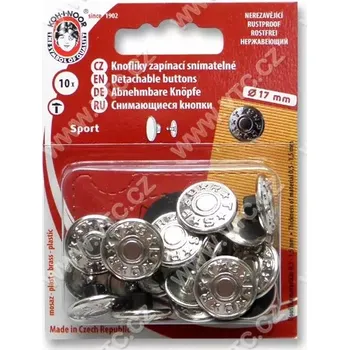 Knoflík riflový SPORT 7 nikl - blistr - 86184 (Knoflík riflový SPORT 7 nikl - blistr)