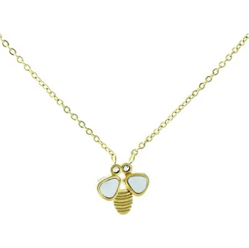 Náhrdelník Dámský náhrdelník zlatý včelka z chirurgické oceli S11112100
