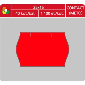 Samolepící etiketa Coveris Contact - etikety cenové 25 x 16 mm, červené