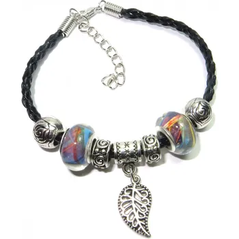 Korálek Náramek s korálky Duhový lístek - TOPBEADS 19-21 cm (AKCE - SLEVA náramek s korálky TOPBEADS)