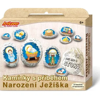 omalovánky SMT Creatoys Kameny s příběhem se samolepkami Narození Ježíška kreativní sada v krabičce 19x16x4cm