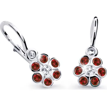 Náušnice Cutie Jewellery Dětské náušnice z bílého zlata C1737B-Červená