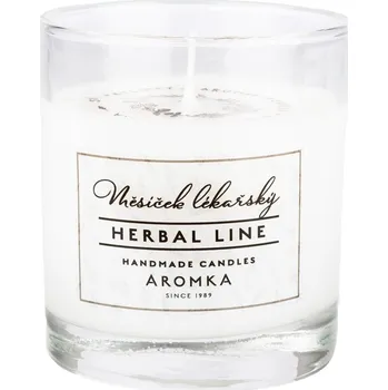 Svíčka Přírodní vonná svíčka sójová - AROMKA - Whiskovka, 200 ml Vůně: Měsíček Lékařský