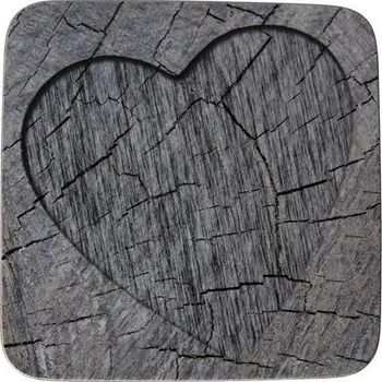 Podložka pod hrnec 6ks šedé korkové podtácky srdce ve stromu Hearts grey - 10*10*0,4cm
