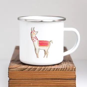 Domovi Bílý smaltovaný plecháček Lama 360ml