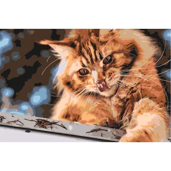 Malování podle čísel - Mlsný jazýček Velikost: 40x60cm, Rámování: Pouze srolované plátno