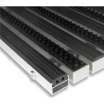 Rohožka Hliníková gumová čistící kartáčová venkovní rohož Alu Extra - 100x100x2,2cm 80000724