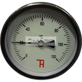 Thermis Teploměr topenářský ETR 0-120°C, ø100 mm, L 65 mm, včetně jímky 1/2", PN25, ETR10012065