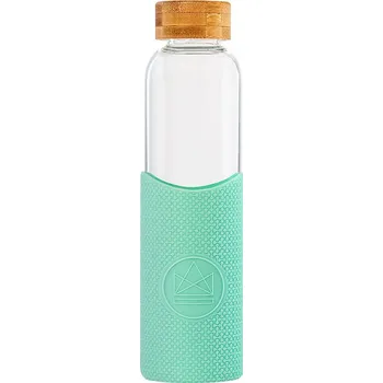 Láhev Skleněná láhev s rukávem, 550ml, Neon Kactus, zelená