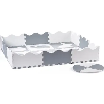 Plastica Pěnové puzzle ohrádka 34 dílků šedé/bílé